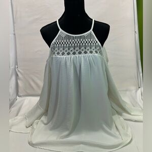 CHIC SOUL COLD SHOULDER BLOUSE 2X‎ WHITE PREOWNED
